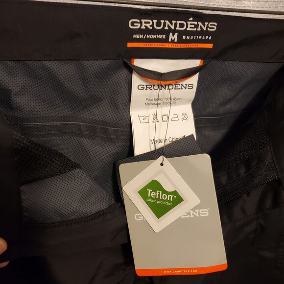 New With Tags Grundens Weather Watch Waterproof Pants Mens Medium Black Fishing - Picture 8 of 11